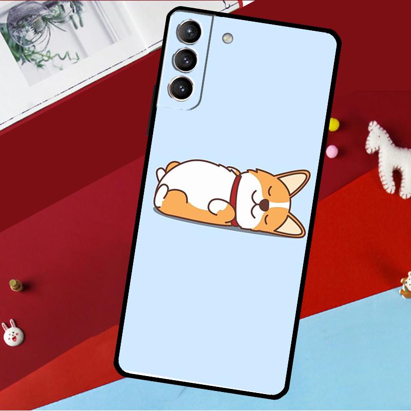 Cartoon Corgi Funda For Samsung Galaxy S26 Ultra S24 S22 S23 S25 Plus S20 S21 FE S9 S10 S25 FE Phone Case