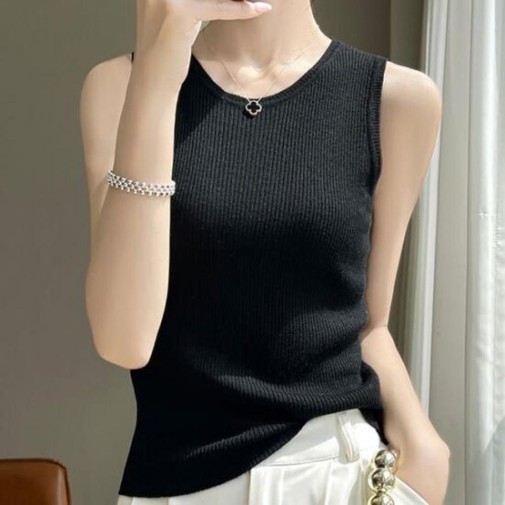Navava Men Daily Rib Round Neck Sleeveless Knit Nk2954