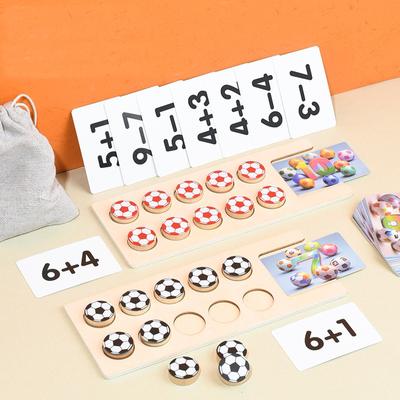 Crianças Quebra-cabeça de madeira Futebol Matemática Adição Subtração Auxiliares de ensino Educação infantil Quebra-cabeça Jogos de tabuleiro Brinquedos