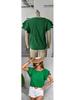 Women's Summer Double-layer Ruffled Sleeve Round Neck Pullover T-shirt