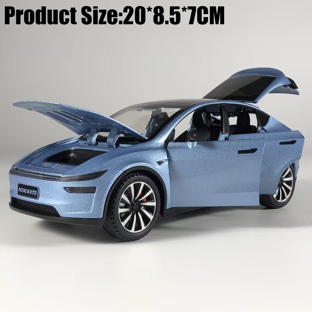 1:24 Model Y Facelift Off Road SUV Alloy Metal Diecast Model Car Sound & Light Pull Back Children Toy Collectibles Birthday Gift