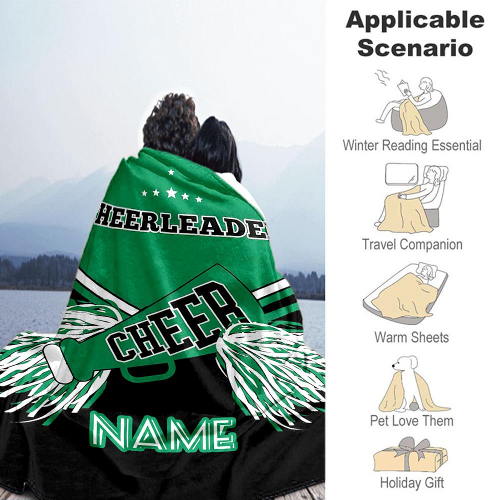 Green Personalized Name Blanket Multi-purpose Personalized Blanket Warmthful Decor Perfect for Seaside Nap Living Room Office Four Seasons Multipurpos