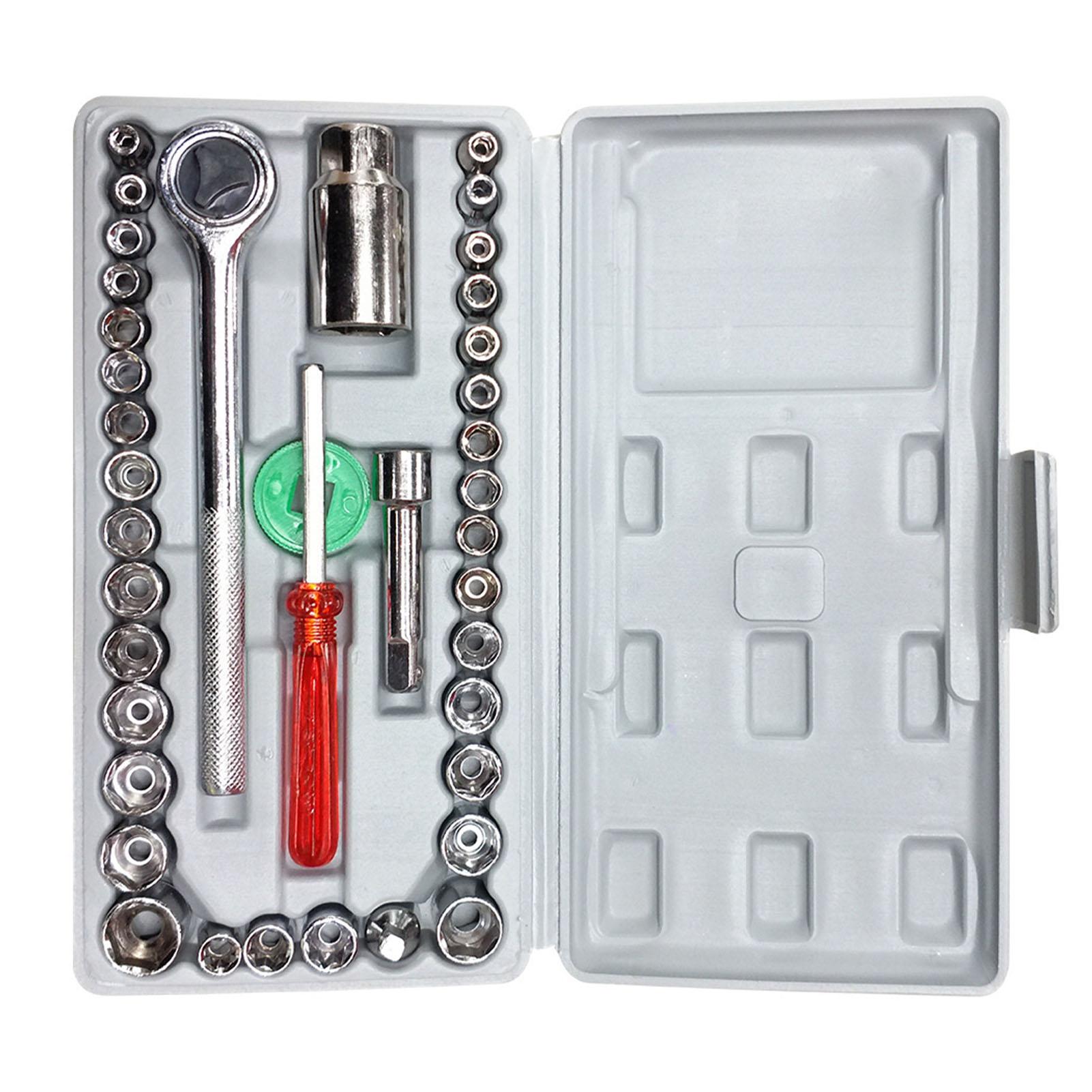 

Набор из 40 автомобильных торцевых ключей для технического обслуживания, прочный автомобильный комплект торцевых ключей с зеркальной отделкой