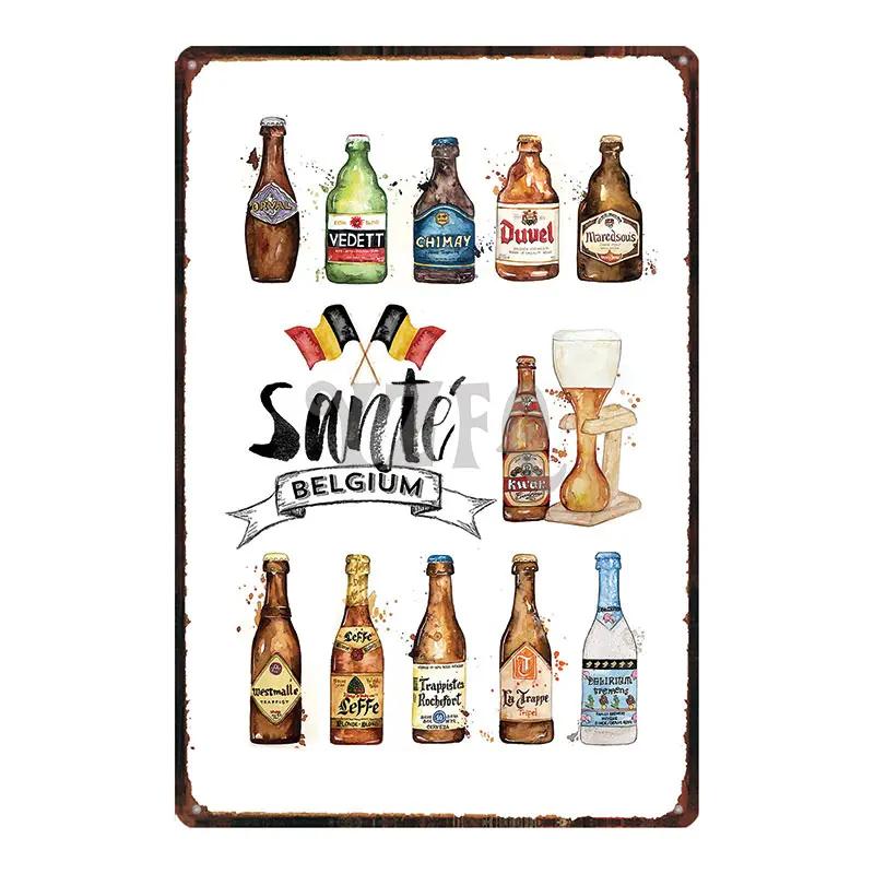 Orval Chimay Westmalle Chouffe Targa in Metallo Vintage per Bar Club Muro Pub Ristorante Decorazione Casa Poster in Ferro DU-3599A