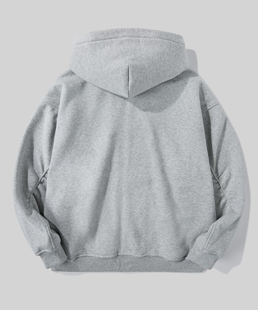Verdnt Two-Way Metal Zipper Sweat Hoodie Zip-Up [Grey]