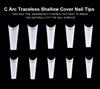 kads 500pcs Traceless Shallow Cover False Nail Tips White Nature Clear 10 Sizes Nail Art No-Crease Fake Nails Manicure Tools