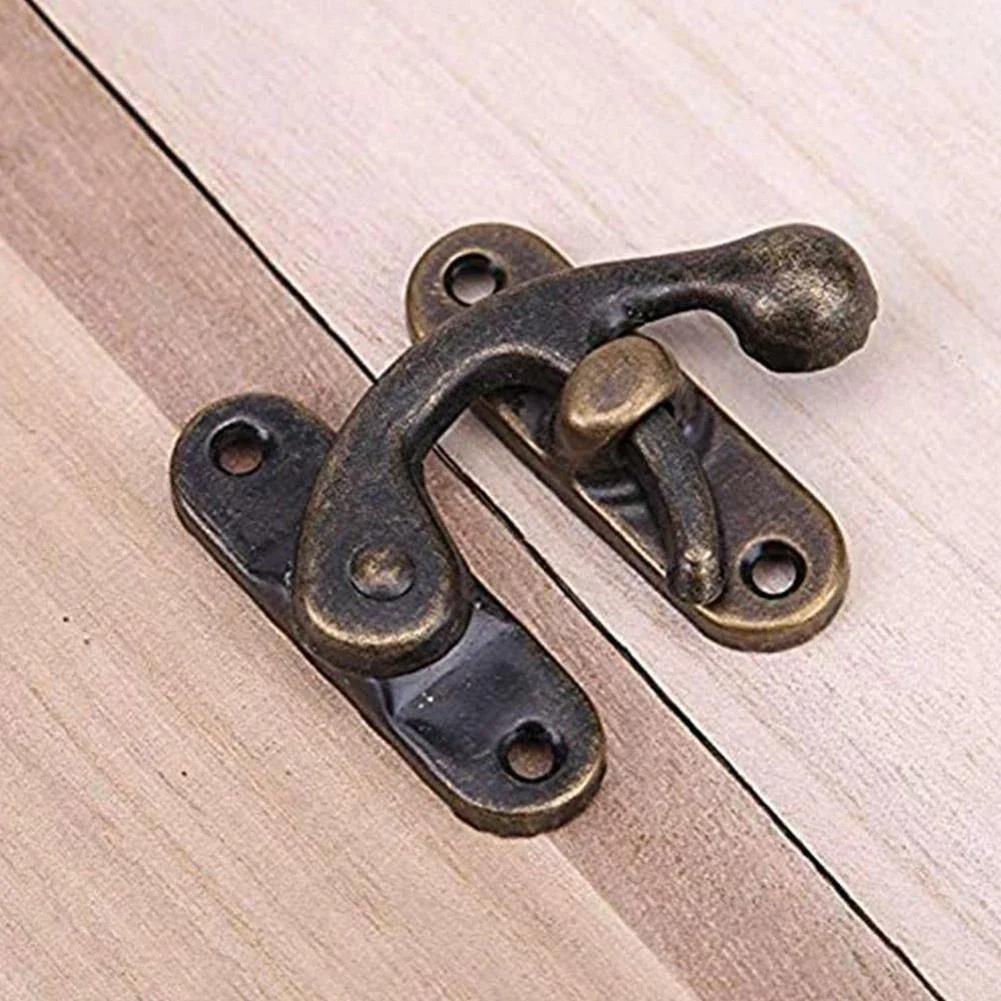 30Pcs Antique Bronze Box Hasps Iron Lock Catch Latches For Jewelry Chest Box Suitcase Buckle Clip Clasp  Wooden Box Hardware