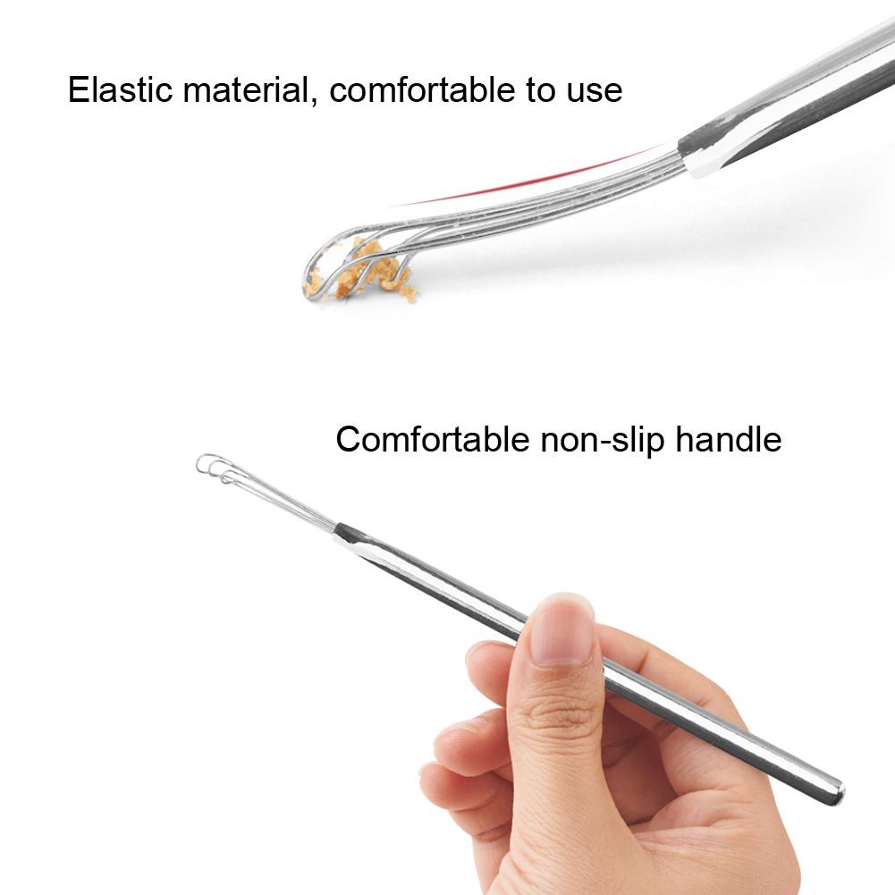 3 Stück Edelstahl Dreifachring Ohrlöffel Ohrenschmalzentferner Reinigungswerkzeug