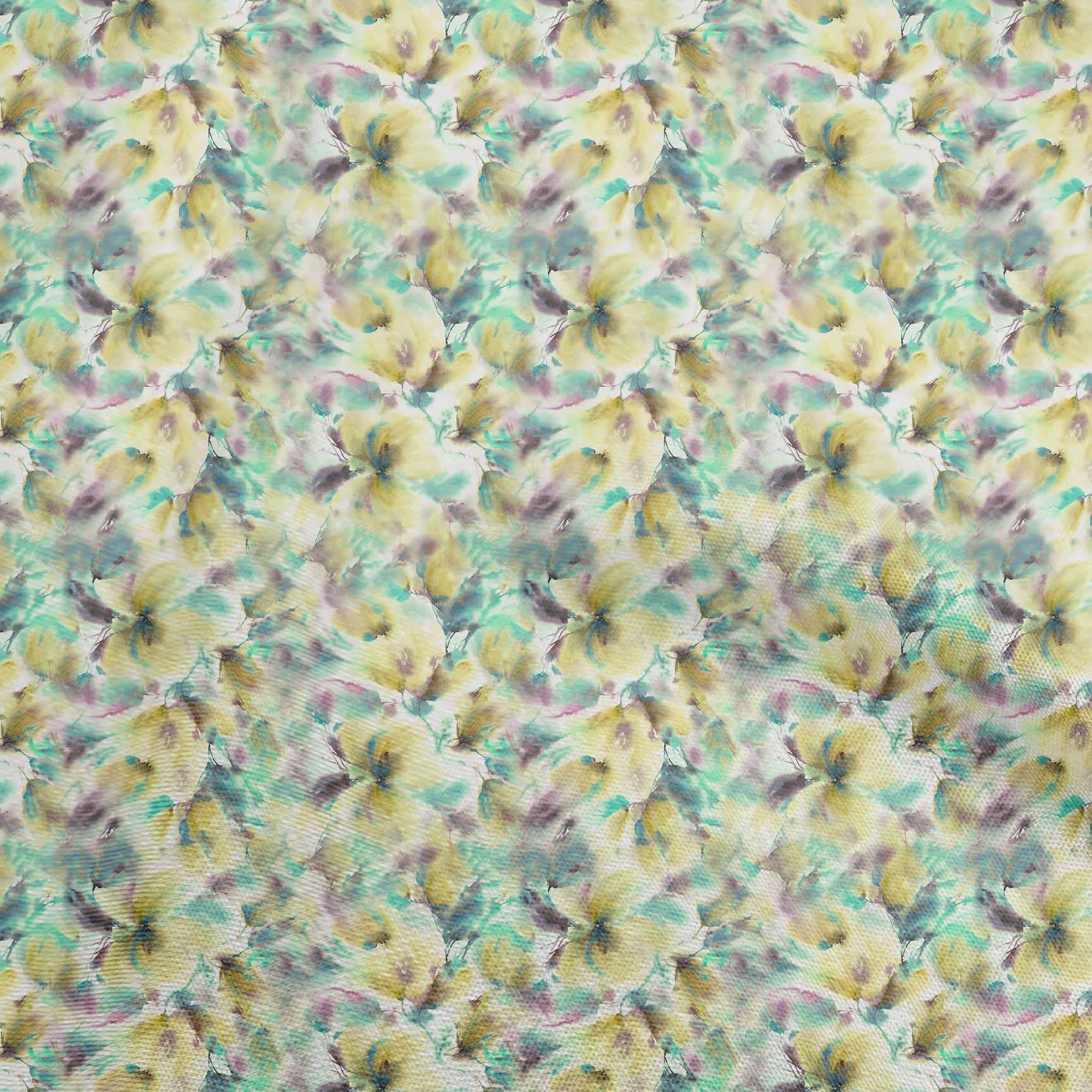 

OneOone Cotton Flex Light Green Fabric Акварельна тканина з квітковим малюнком для шиття одягу своїми руками у дворі, 40 дюймів 42 Inch Wide - Viscose Chiffon жовтий