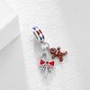 Brand New Christmas Copper Metal Santa Claus Snowman Charm Bead Component Bead Components Compatible With Pandora Authentic Original Bracelets Party