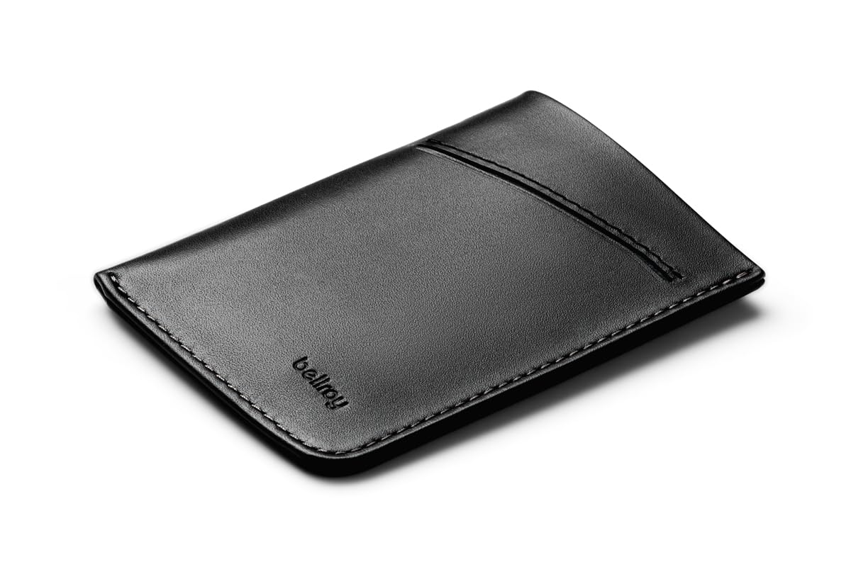 

Bellroy Card a premium leather card case and minimalist wallet that holds cards and folded bills Black Sleeve, 2-8 -