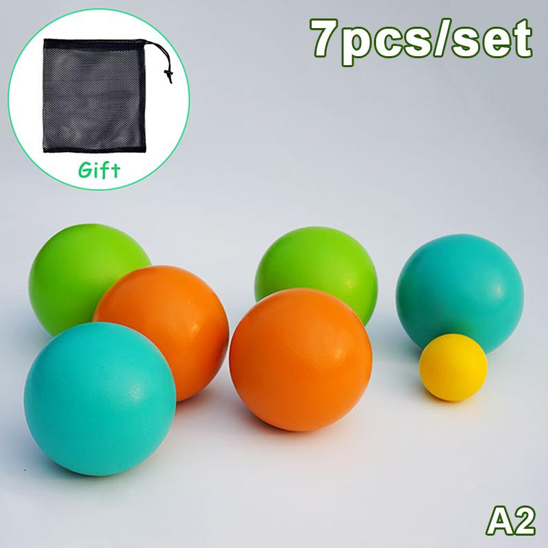 7Pcs Wood Bocce Balls Sports Playground Balls Grass Outdoor Balls For Backyard Gym Beach Lawn Family Parties With Storage Bag