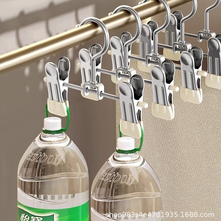 Multi Functional 12cm Mini Pants Clip, Seamless Stainless Steel Anti Slip, Can Clip Clothes, Socks, Underwear, Single Hook, Double Clip