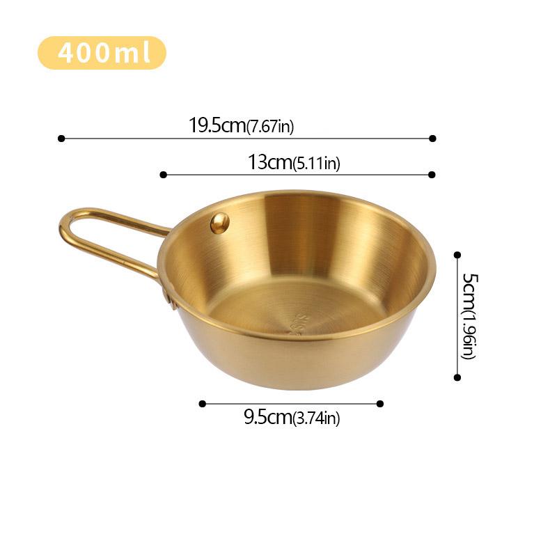 304 Nerezová miska na korejskou kuchyni pro domácnost s rukojetí Misky na rýžové víno Omáčka Kořenící pokrm Servírování jídla Kuchyňské nádobí