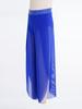 Kids Girls Lyrical Dance Pants Shiny Rhinestone Waistband Side Split Mesh Trousers for Stage Performance Competition