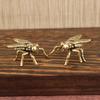 1Pcs Tea Pet Insects Animal Figurine Home Desktop Decoration Retro Brass Fly Insect Ornament Miniature Statue Vintage Craft