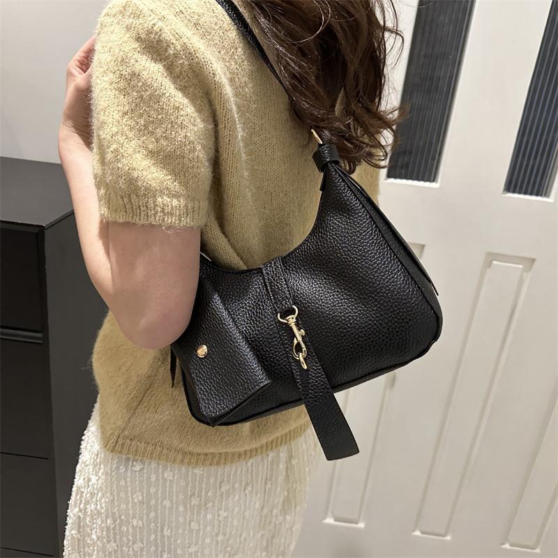 2024 New Fashionable French Style Simple Texture Atmosphere Bag For Women Street Trend Pu Shoulder Bag