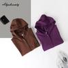 Korean Fashion Summer Women Oversized Cardigan Hooded Coffee Purple Cotton Linen Casual Loose Blouse Plus Size Vintage Ladies Thin Coat
