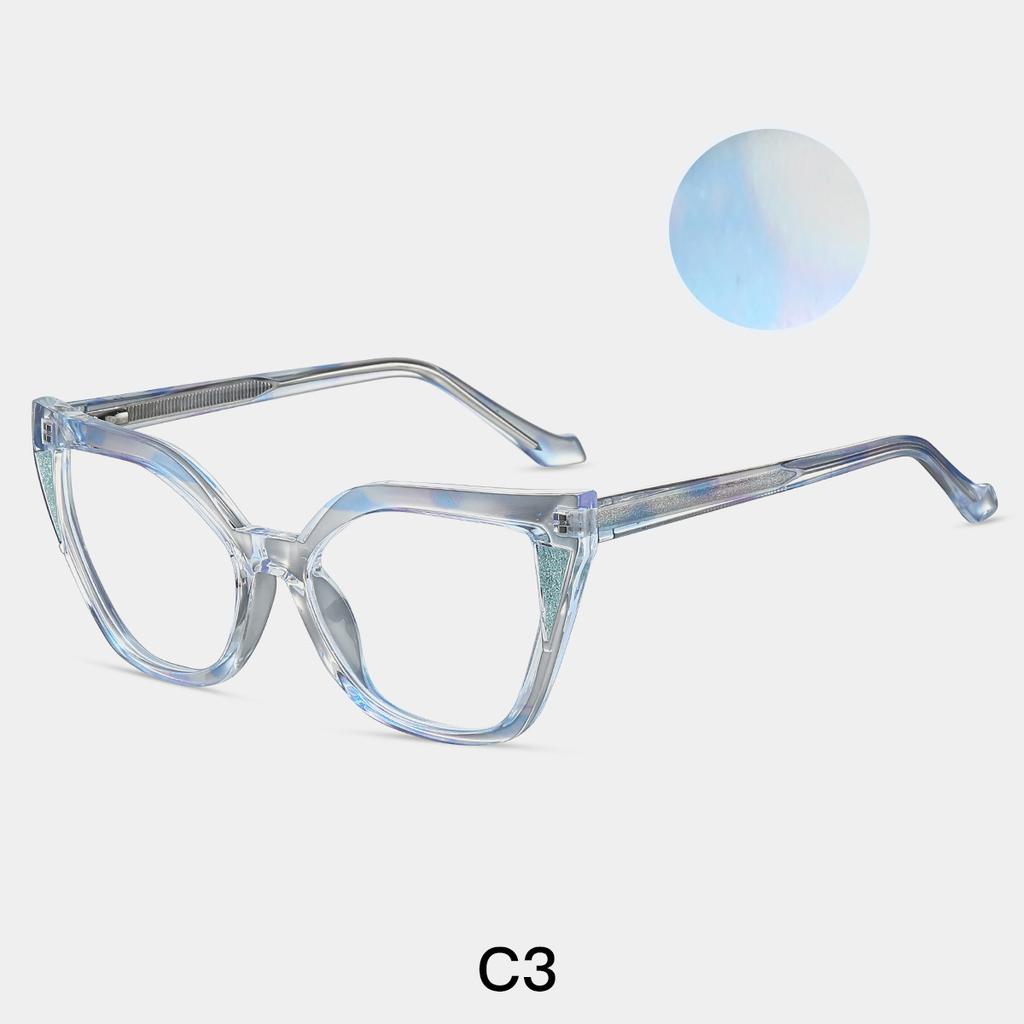 TR90 Anti Blue Light Oversized Cat Eye Reading Glasses Women Ultralight Acetate Computer Eyewear Optical Presbyopia Glasses +1.5
