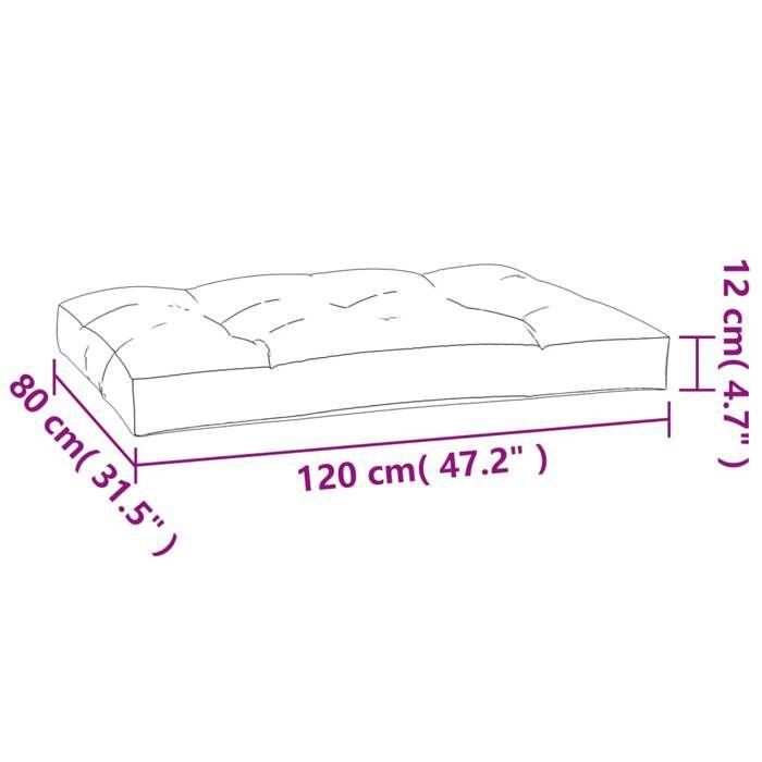 VidaXL Coussin de palette anthracite 120x80x12 cm tissu 360513