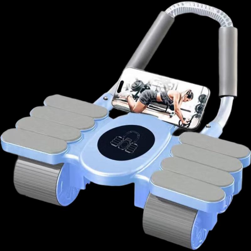 WEZHO Six Elbow Support 4-Wheel Automatic Rebound Ab Roller