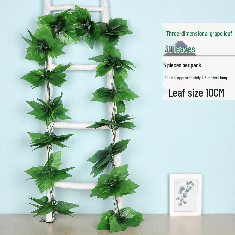 Artificial Rattan Vines for Pipe and Ceiling Decoration - Fake Green Leaves