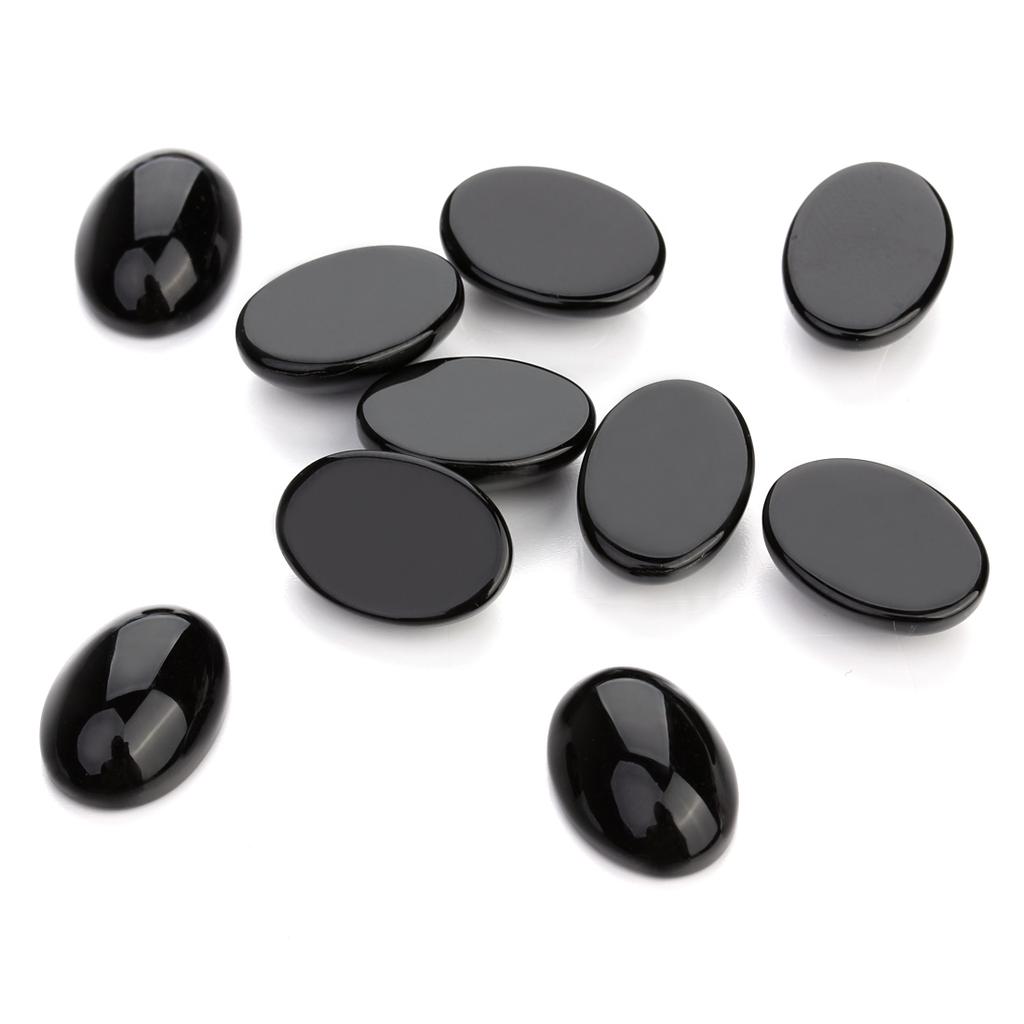 Natural Black Agate Stone Cabochon Tiger Eye Oval Spacers Beads For Handmade Ring Pendant Jewelry Finding Materials