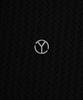 OHY Metal Logo Net Half Polo Knit-Black