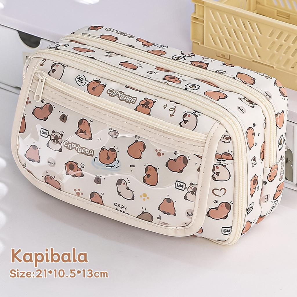 Cute Pencil Case For Elementary School Girls High-looking Large-capacity Pencil Case Junior High School Girl Painful Pencil Case