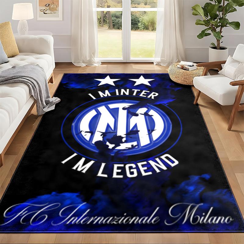 Inter Milan Carpet Door Mat for Living Room or Bedroom Protective Mat Under Chair Office Decoration Christmas Gift Birthday Present