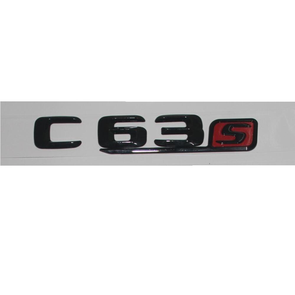 Brilliant Shiny Gloss Black Trunk Fender Letters Number Emblems Badges for Mercedes Benz C63 E63 CLS63 GLE63 GLS63 AMG S 4MATIC