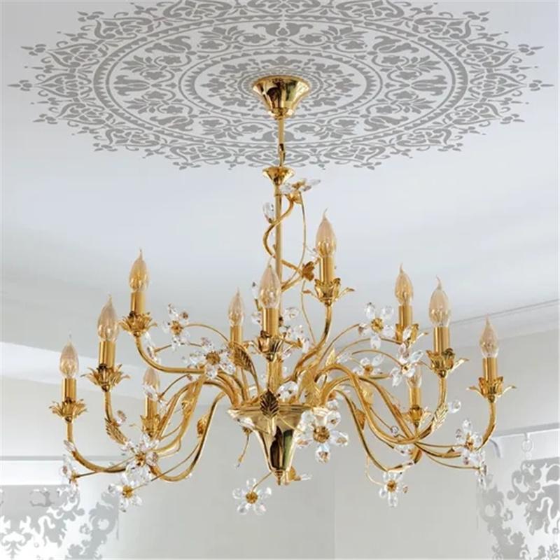 Mandala Drawing Craft Stencil Reusable Mandala Auxiliary Painting Template for Wood Wall Floor Fabric Tile