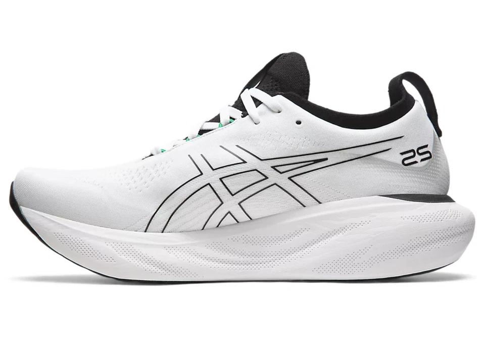 

ASICS Gel Nimbus 25 White Black Green 1011B547-103 EU 43.5