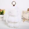 Bunny Shape Charm Keychain Faux Fur Rabbit Keyring Bright Color Car Key Holder Bag Wallet Accessory