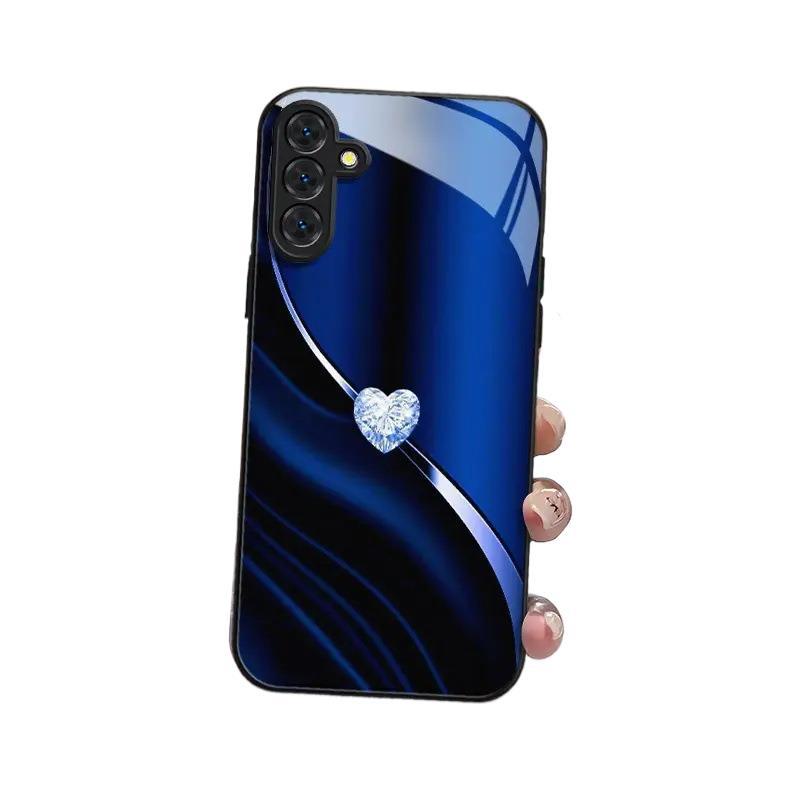 Foreign trade hot-selling model simple love Samsung S23 supreme version mobile phone case GalaxyS24PLUS glass protective case