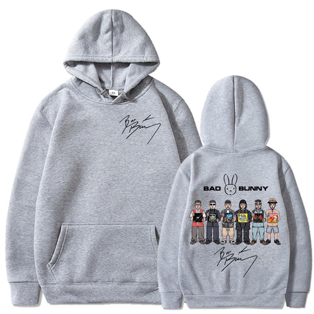 Rapper Bad Bunny Music Album Cover DTMF Hoodies Men Women Hip Hop Oversized Hooded Sweatshirts Male Casual Fleece Pullovers Coat
