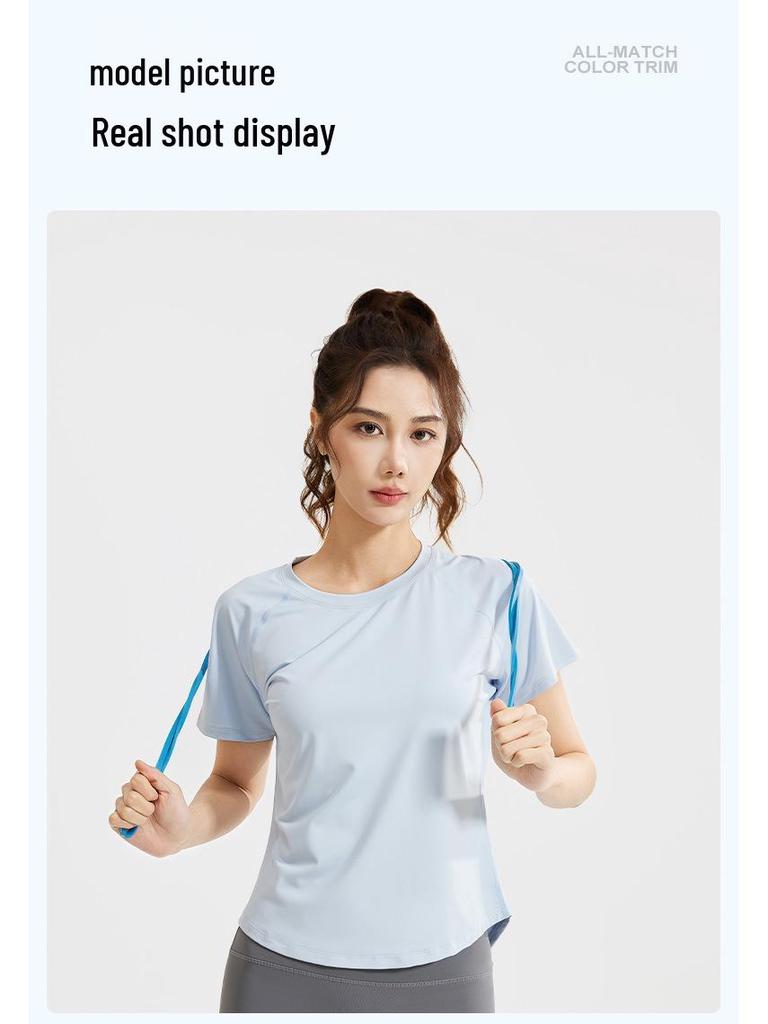 2026 Women's Breathable Mesh Yoga Top - Loose Fit Short Sleeve for Summer Running and Fitness