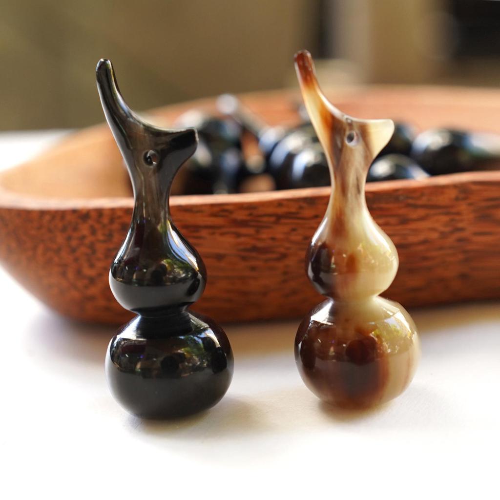 Ox Horn Gourd Keychain & Necklace Pendant Charm
