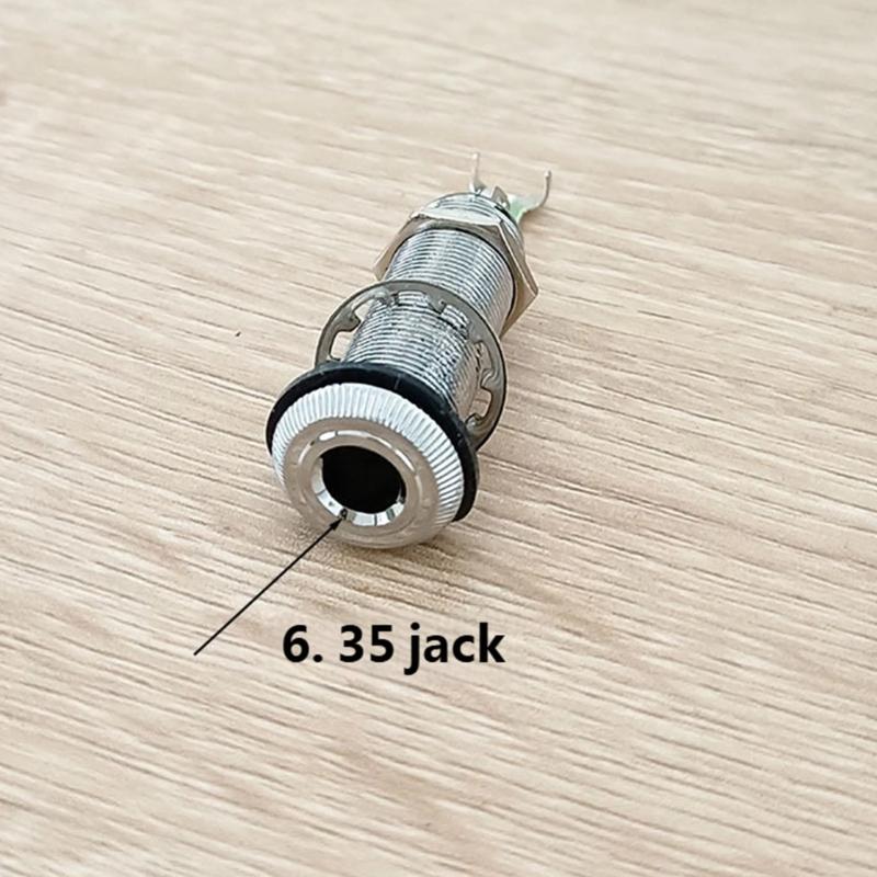 Multifunctional Electric Guitar and Bass 6.35mm Jacks Socket Alloy Texture Suitable for Clear Signal Transmission