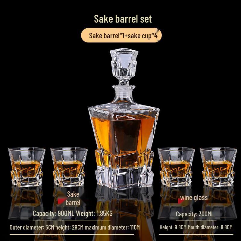 Premium Crystal Whiskey Decanter Set