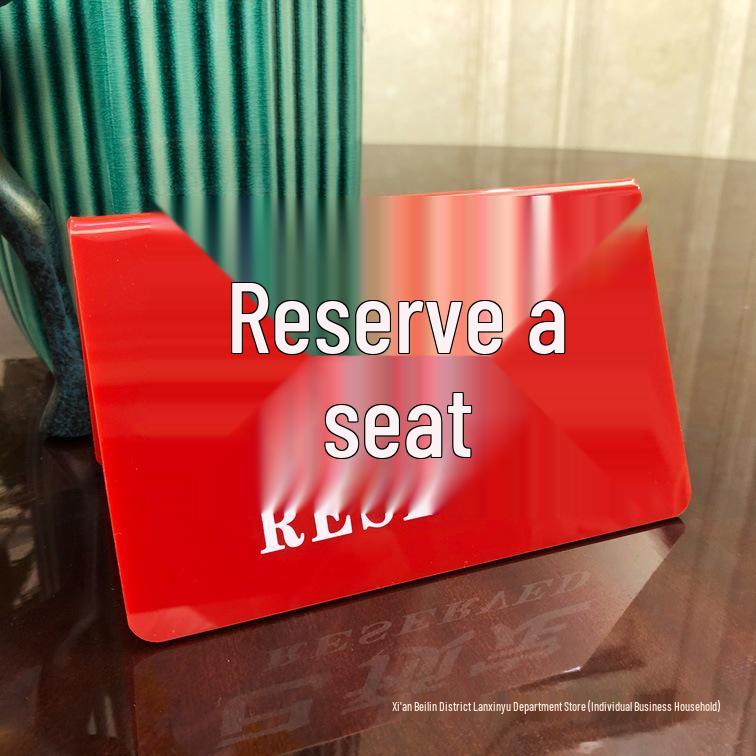 Acrylic Tabletop Reserved Sign for Restaurants