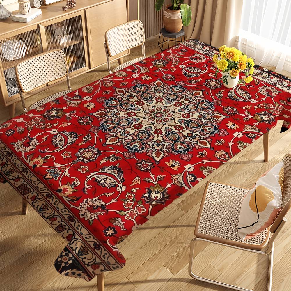 Persian Table Cloth Stain Resistant Decorative Washable Tablecloths Birthday Party Dining Table