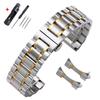 Correa de Reloj Curva de Acero Inoxidable Sólido para Tissot Hebilla Mariposa Pulsera 12 14 16 18 19 20 21 22 24mm Correas Universales