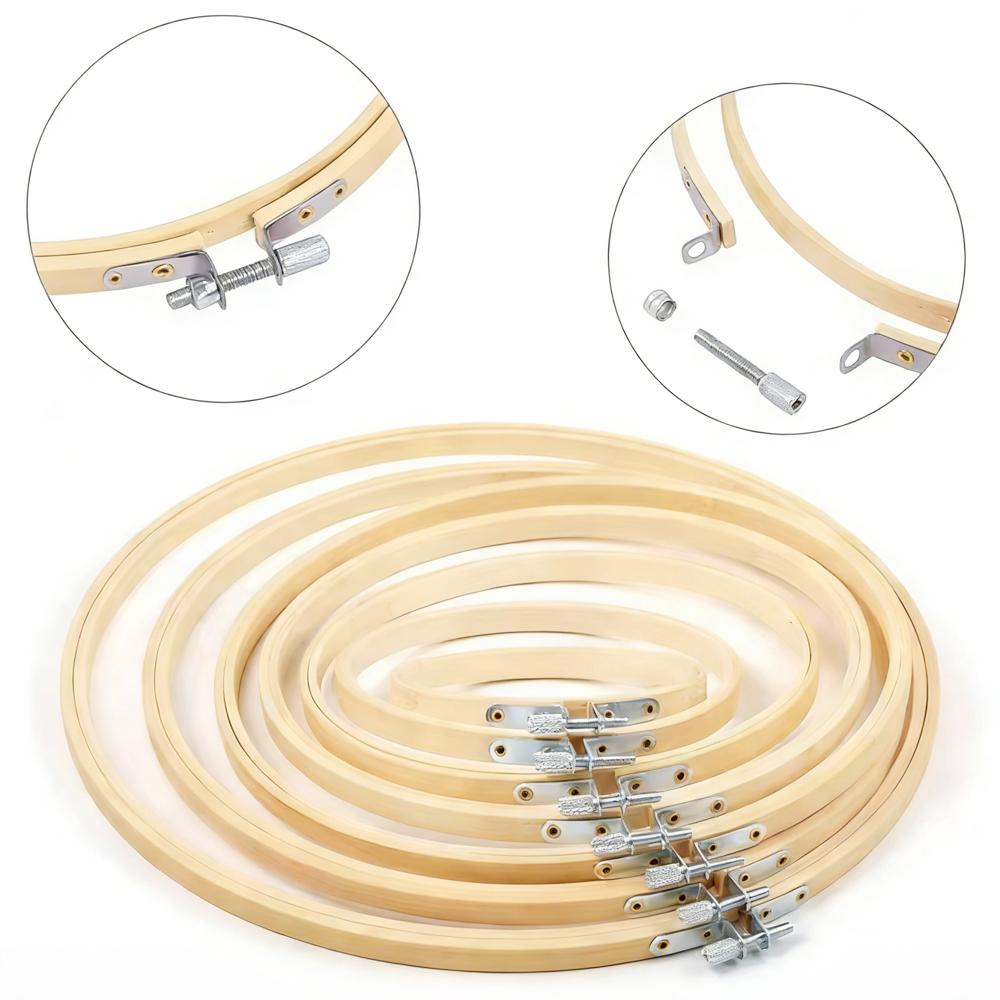 1-9pcs 8-36cm Wooden Embroidery Hoops Frame Set, Cross Stitch Rings for Sewing Craft, Home Decor & Party Decoration