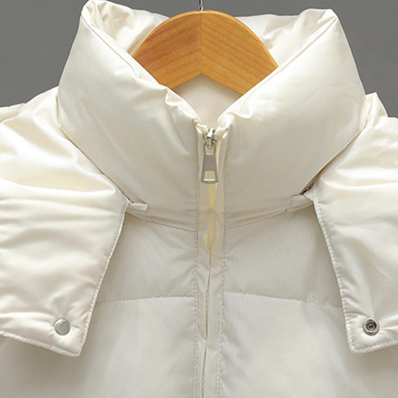 Loose Jacket for Women Autumn Winter Thick Plaid Coat Removable Hood Retro Stitching Student Outerwear