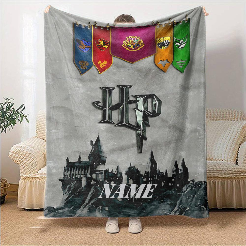 Custom Name "Harry Potter Sorcerer's Stone" blanket for Couch & Bed, Plush Cozy Fuzzy Blanket Super Soft & Warm Blankets for Fall and Winter. 090895