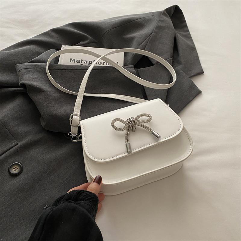 Chic French-inspired Pu Leather Crossbody Bag For Women Stylish Summer 2024 Shoulder Bag With Bowknot