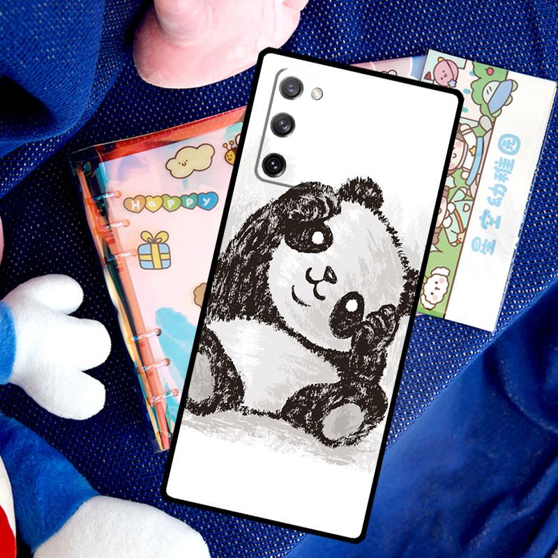 Cartoon Panda Case For Samsung Galaxy S26 Ultra S25 S24 S23 S22 S21 S10 Plus S20 FE S25 Ultra Cover Funda
