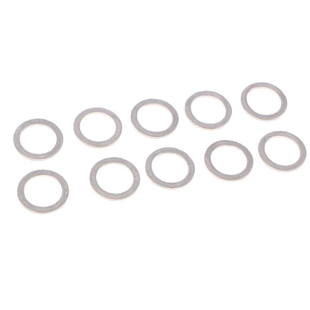 Buy 10Pcs Metal Oil Drain Plug Crush Washers Gaskets for Kia Silver at