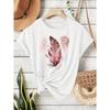 European Size Women'S Vintage-Inspired Mexican Print T-Shirt - Casual Round Neck Short Sleeve Tee with Vibrant Pink & White Design
